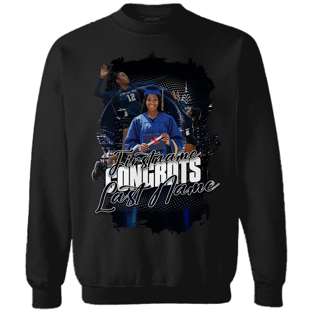 Custom Senior or Sports Sweatshirt (black)