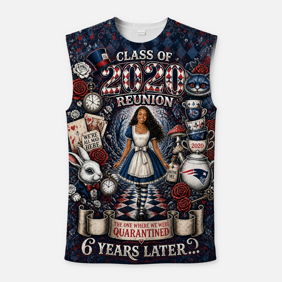 LHS 2020 Basic Sleeveless All-Over Front-Print Shirt