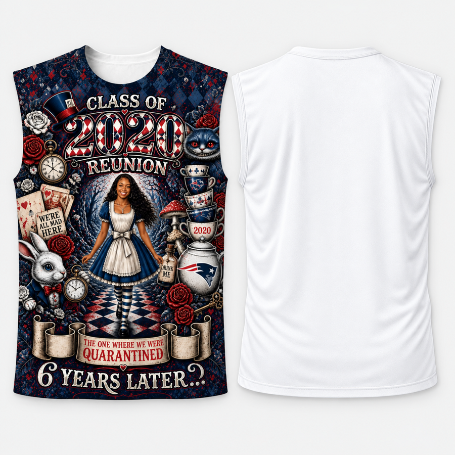 LHS 2020 Basic Sleeveless All-Over Front-Print Shirt